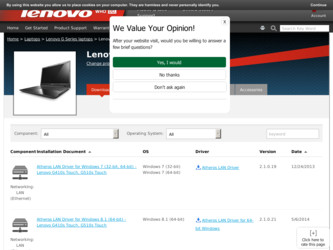 G510s Touch driver download page on the Lenovo site