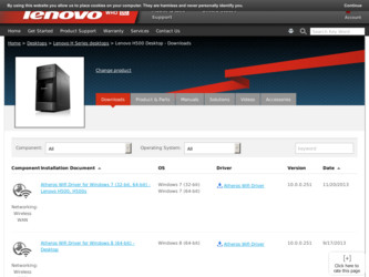 H500 driver download page on the Lenovo site