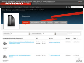 H500s driver download page on the Lenovo site