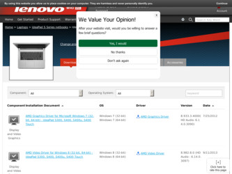 IdeaPad S400 Touch driver download page on the Lenovo site