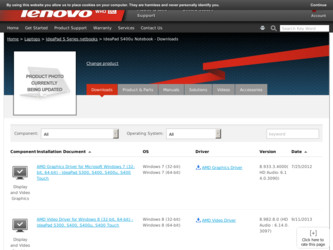 IdeaPad S400u driver download page on the Lenovo site