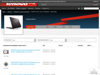 IdeaPad S415 Touch driver download page on the Lenovo site