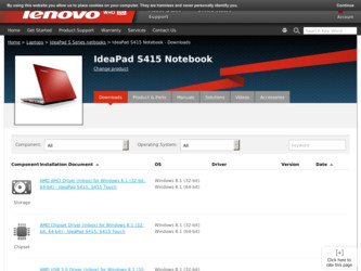 IdeaPad S415 driver download page on the Lenovo site