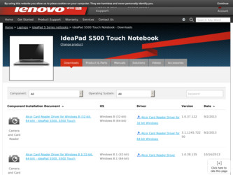 IdeaPad S500 Touch driver download page on the Lenovo site