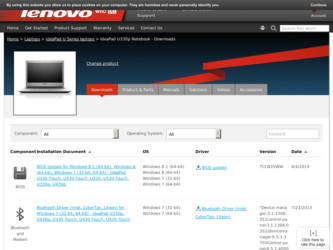 IdeaPad U330p driver download page on the Lenovo site