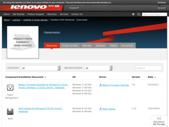 IdeaPad Z400 driver download page on the Lenovo site