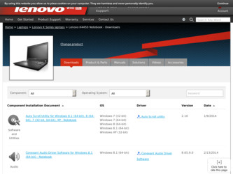 K4450 driver download page on the Lenovo site