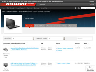 V4400u driver download page on the Lenovo site