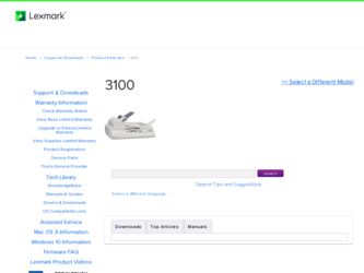 3100 driver download page on the Lexmark site