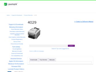 4029 driver download page on the Lexmark site