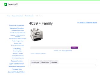4039  Family driver download page on the Lexmark site