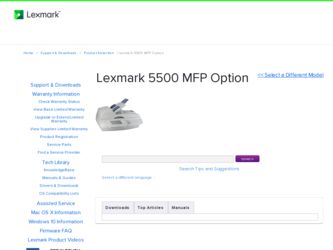 5500 driver download page on the Lexmark site