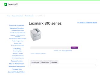 810 series driver download page on the Lexmark site