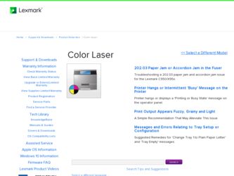 Color Laser driver download page on the Lexmark site