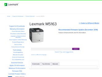 M5163 driver download page on the Lexmark site