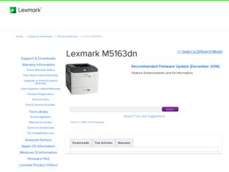 M5163dn driver download page on the Lexmark site