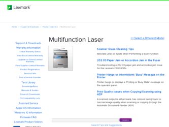 Multifunction Laser driver download page on the Lexmark site