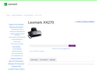 X4270 driver download page on the Lexmark site
