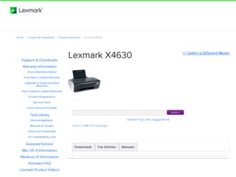 X4630 driver download page on the Lexmark site