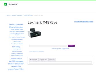 X4975ve driver download page on the Lexmark site
