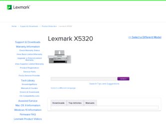 X5320 driver download page on the Lexmark site