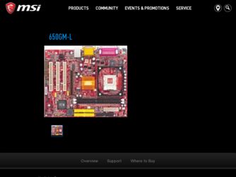 650GML driver download page on the MSI site