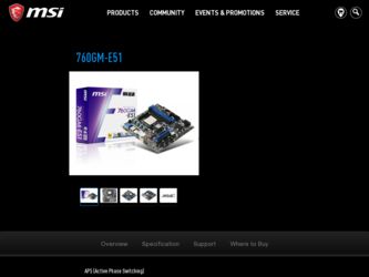 760GME51 driver download page on the MSI site