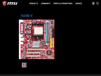 761GM2V driver download page on the MSI site