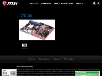 770TC45 driver download page on the MSI site