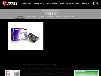 785GE53 driver download page on the MSI site
