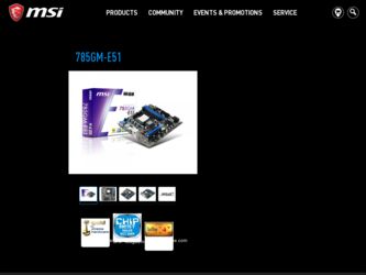 785GM-E51 driver download page on the MSI site