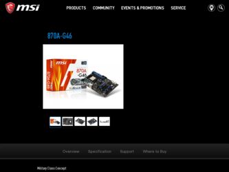 870AG46 driver download page on the MSI site