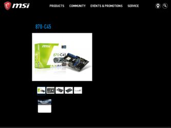 870C45 driver download page on the MSI site