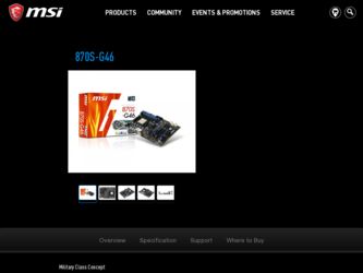 870SG46 driver download page on the MSI site