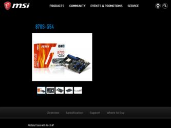 870SG54 driver download page on the MSI site