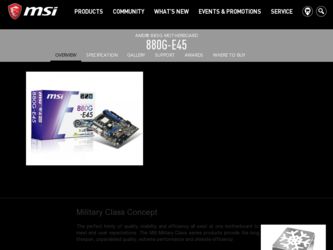 880GE45 driver download page on the MSI site