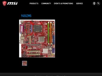 945GZM5 driver download page on the MSI site
