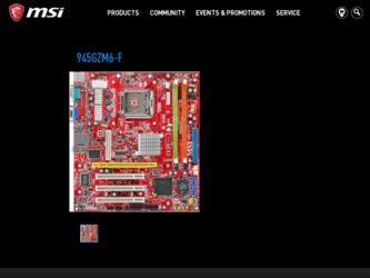 945GZM6F driver download page on the MSI site