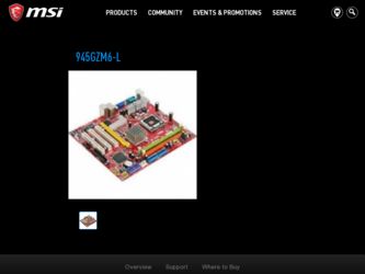 945GZM6L driver download page on the MSI site