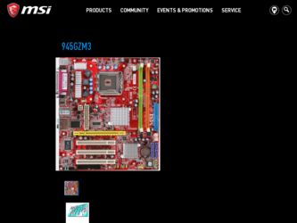 945Gzm3 driver download page on the MSI site
