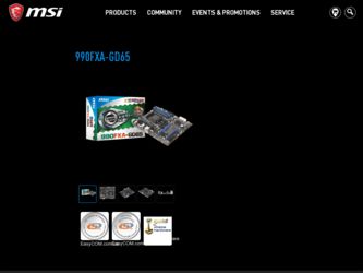990FXA driver download page on the MSI site