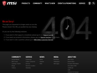 A4000 driver download page on the MSI site