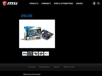 A75AG55 driver download page on the MSI site