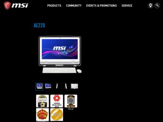AE220 driver download page on the MSI site