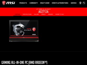 AG2712A driver download page on the MSI site