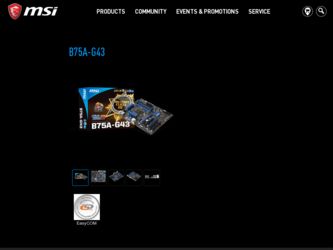 B75AG43 driver download page on the MSI site