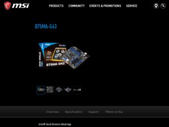B75MAG43 driver download page on the MSI site