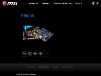 B75MAP45 driver download page on the MSI site