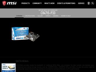 C847IS driver download page on the MSI site