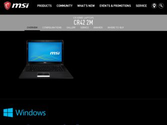 CR42 driver download page on the MSI site